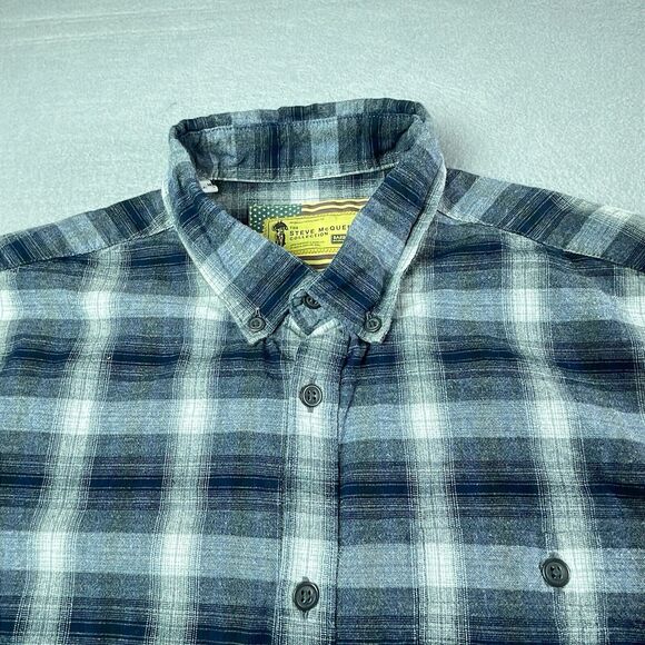 Barbour International Steve McQueen Shirt Mens Small Plaid Slim Fit - Picture 2 of 11